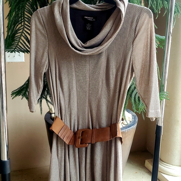 Taupe Fall Signature Robbie Bee L Sweater Dress - Picture 1 of 4